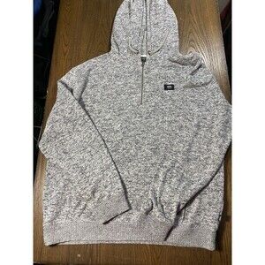Vans Hoodie Flurry 1/4 Zip Marled Pockets Gray Mens Size Large 25pit2pit